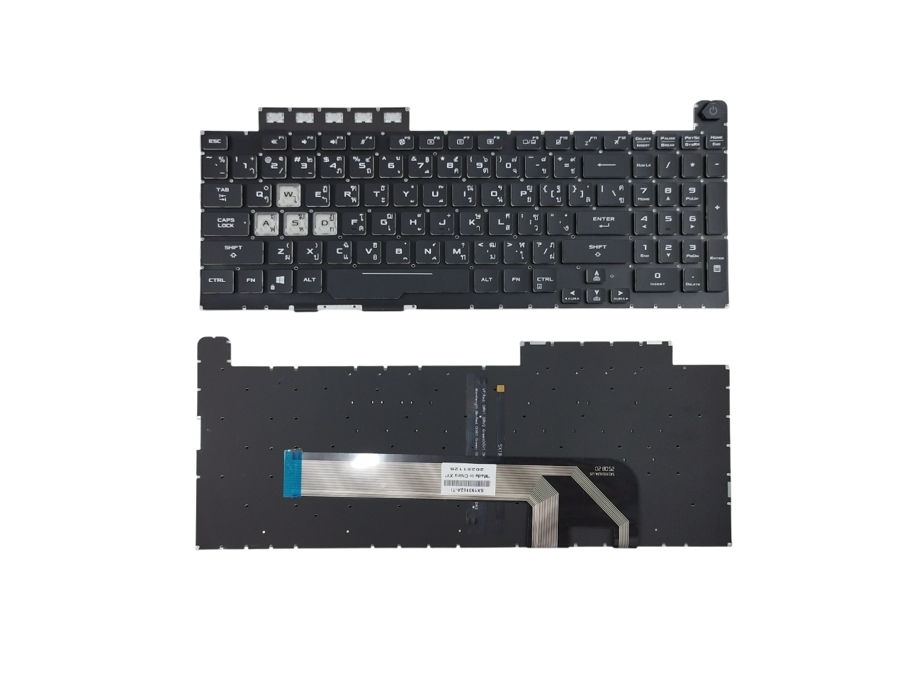 คีย์บอร์ด สำหรับ TUF Gaming FA706 FX706 FX706LI FA706II FA706IU F17 A17 ปุ่ม WASD ใส มีไฟ RGB TH/US KBAS165