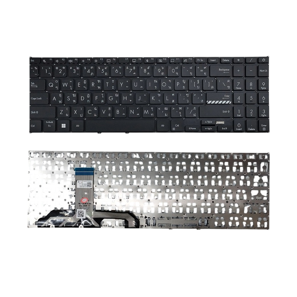 อะไหล่คีย์บอร์ด OEM สำหรับ VivoBook 16X X1603Z X1603ZA X1605V X1605VA X1605VF X1605VM M1603 M1605 ไม่มีไฟ ปุ่ม Enter มีลาย TH/US