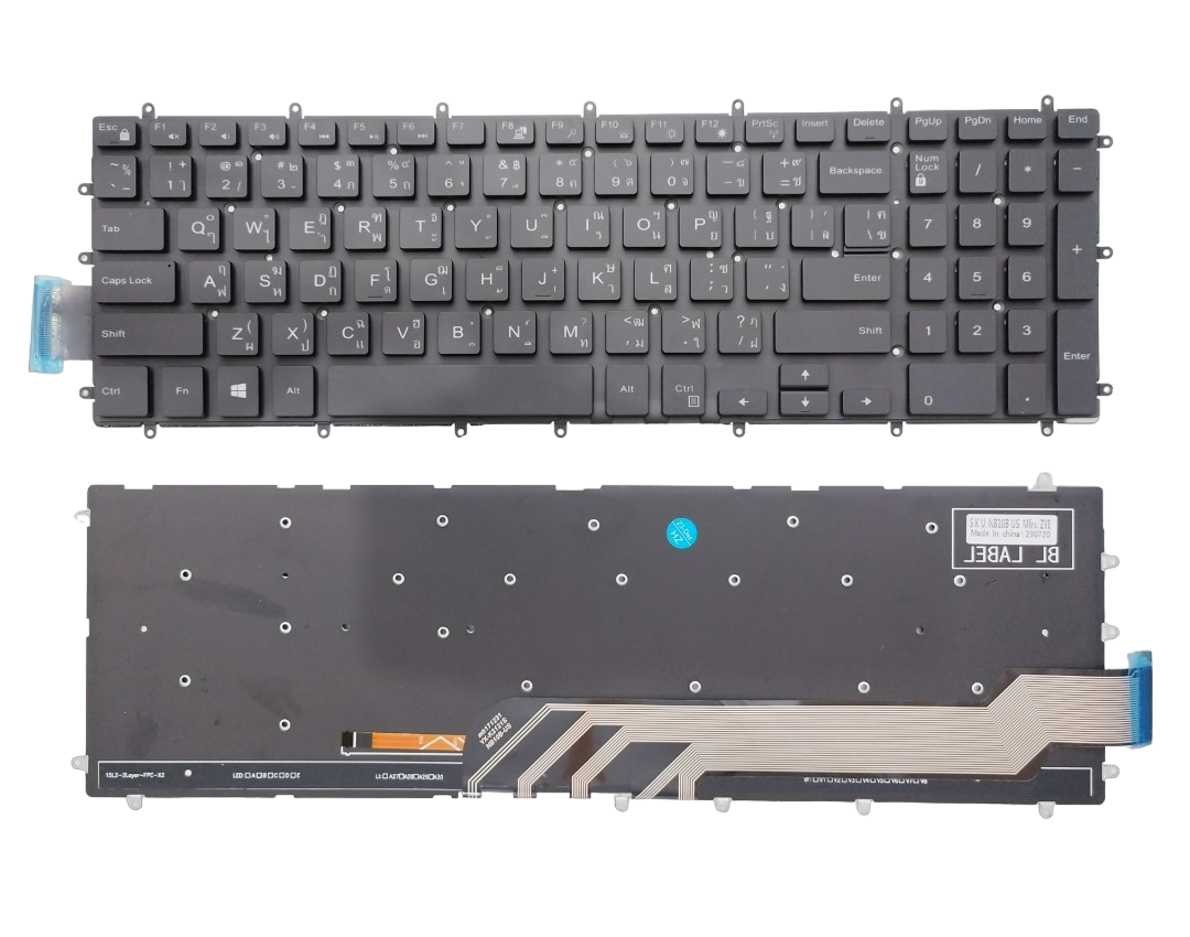 แป้นพิมพ์ คีย์บอร์ด Dell Inspiron 7566 มีไฟ, 15-3590, 15-7566, 17-5770, 17-7786, Latitude 15 3590, Vostro 15 5587, Gaming 15-7566