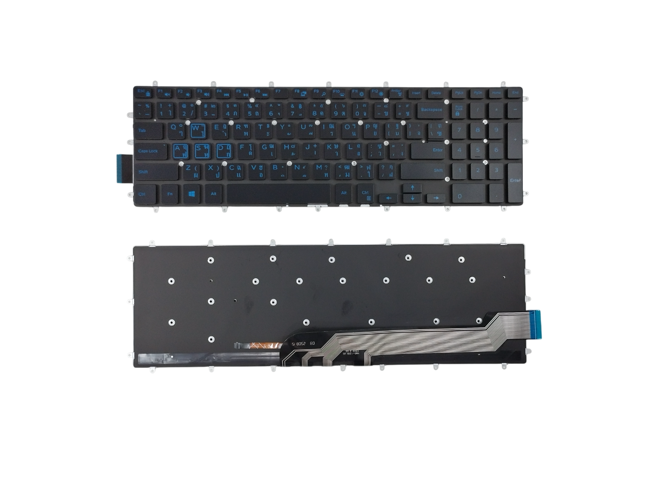 คีย์บอร์ด สำหรับ G3 3579 3590 3779 G5 5587 5590 G7 7588 7590 7790 อักษรฟ้า มีไฟ KBDE061 Keyboard Blue Lettering Backlit