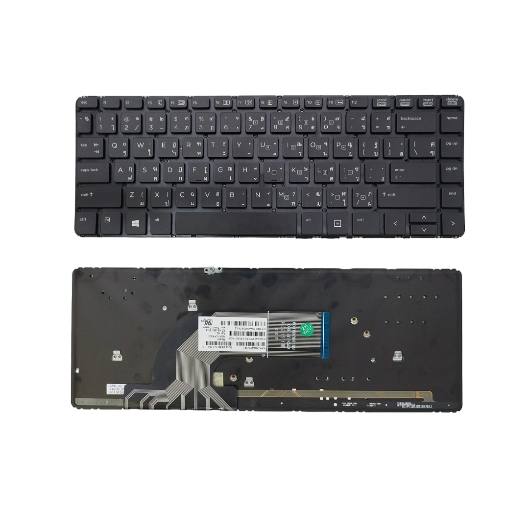 แป้นพิมพ์เปลี่ยนโน้ตบุ๊กสำหรับ HP PROBOOK 430 G2, 440 G0, 440 G1, 445 G1, 645 G1 – สีดำ พร้อมไฟ Backlight