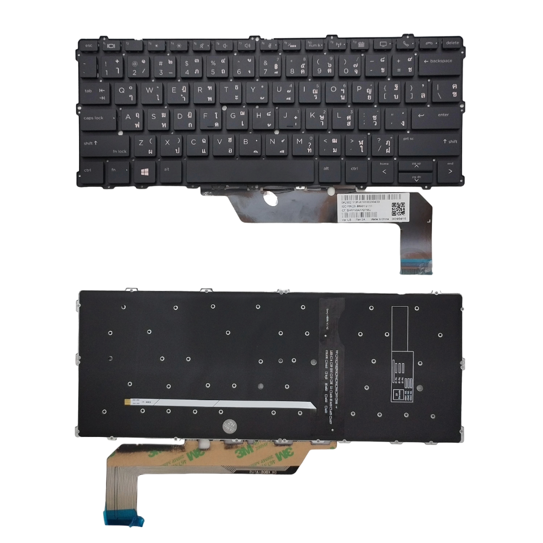 คีย์บอร์ด แป้นพิมพ์ โน๊ตบุ๊ค HP EliteBook x360 1030 G2, 1030 G3, 1030 G4 Laptop Keyboard - ภาษาไทย/อังกฤษ ไฟแบ็คไลท์
