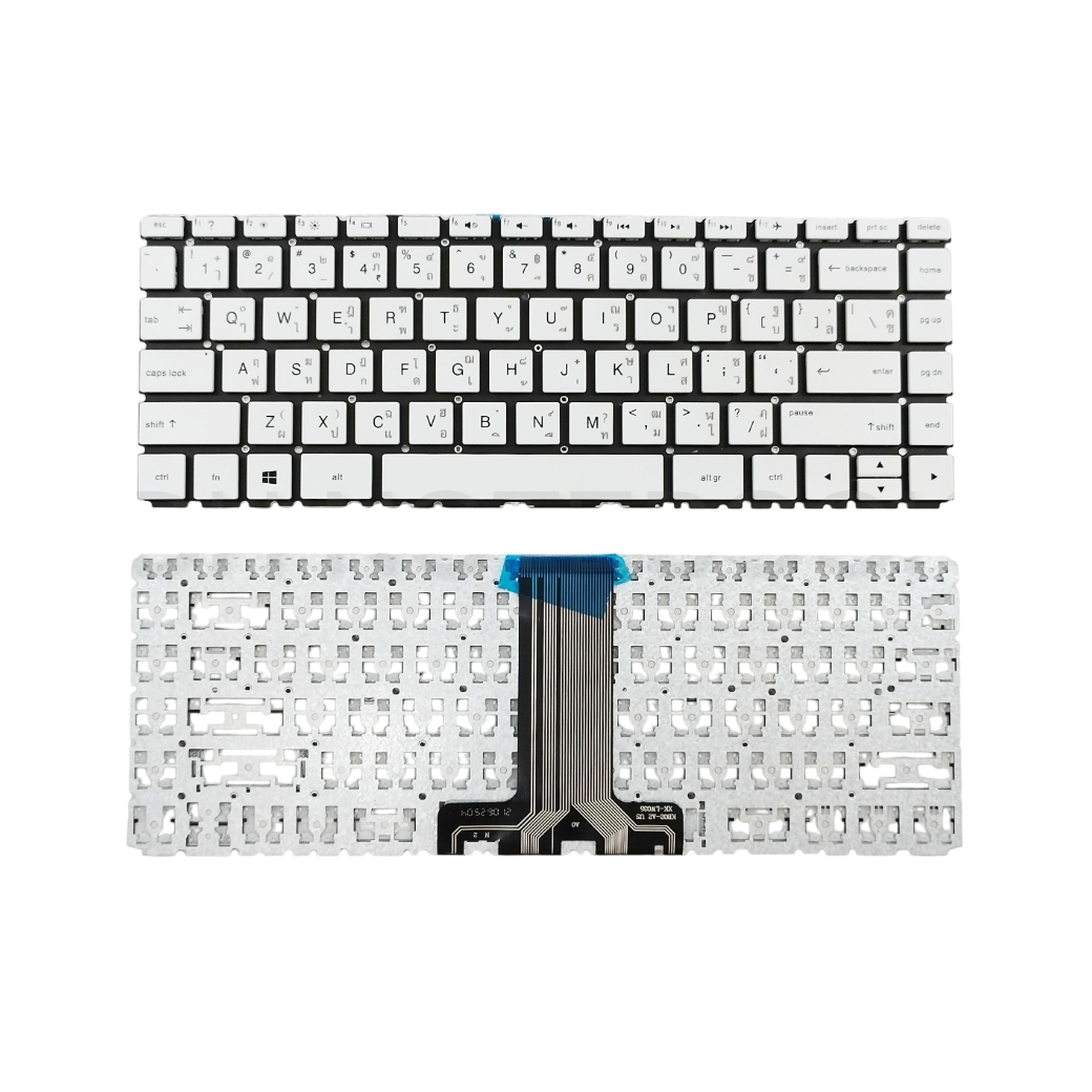 อะไหล่คีย์บอร์ดโน๊ตบุ๊ค HP 14-BS, 14-BA, 14-BW, 14-BP, 14M-BA, 240 G6, Pavilion X360 สีขาว - อะไหล่ OEM คุณภาพสูง สำหรับเปลี่ยน/ซ่อม แป้นพิมพ์โน๊ตบุ๊ค HP หลากหลายรุ่น