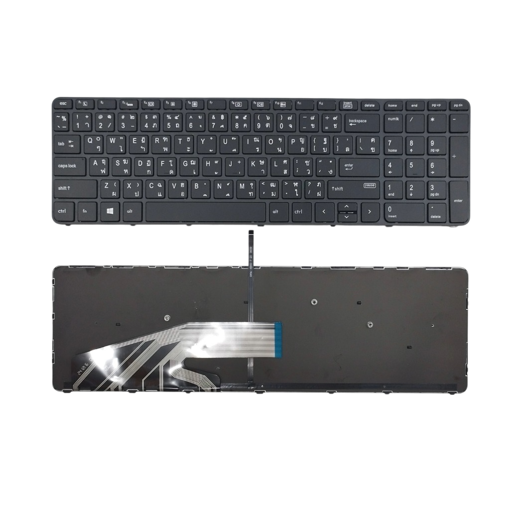 คีย์บอร์ด สำหรับ HP ProBook 650 G2 / 650 G3 / 655 G2 / 655 G3 และรุ่น 450‑470 / 640 Series อะไหล่ OEM คุณภาพสูง เปลี่ยนซ่อมทดแทน มี Backlit มีเฟรม ปุ่มไทย‑US QWERTY