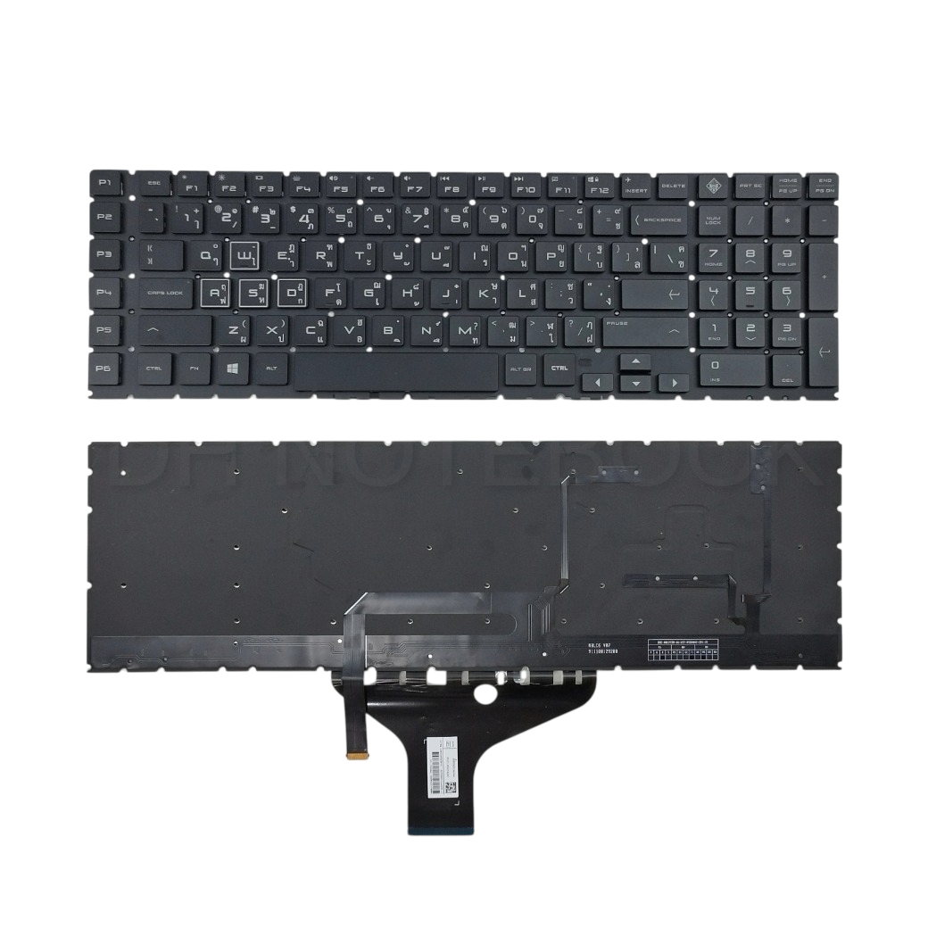 คีย์บอร์ดโน๊ตบุ๊ค HP OMEN 17-CB | TH/US QWER | มีไฟ Backlit | ใช้ทดแทน/ซ่อม/เปลี่ยน อะไหล่ OEM คุณภาพสูง