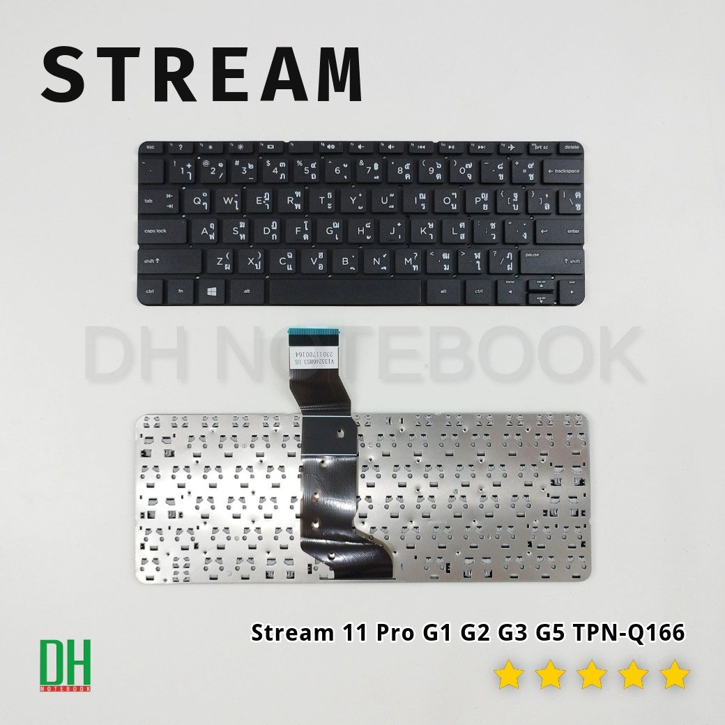 คีย์บอร์ดสำหรับ Stream 11 Pro G1 G2 G3 G5 TPN-Q166 Keyboard Notebook TH ...
