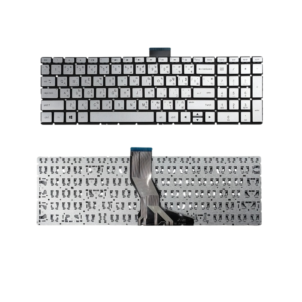 อะไหล่คีย์บอร์ดโน๊ตบุ๊ค สำหรับ 15-BS 15-BW 15-CC 15-DA 15-DB 15-DW 15-DU 15S-FQ 15S-EQ 15S-GR 250 G9 สีเงิน ไม่มีไฟ Layout TH/US
