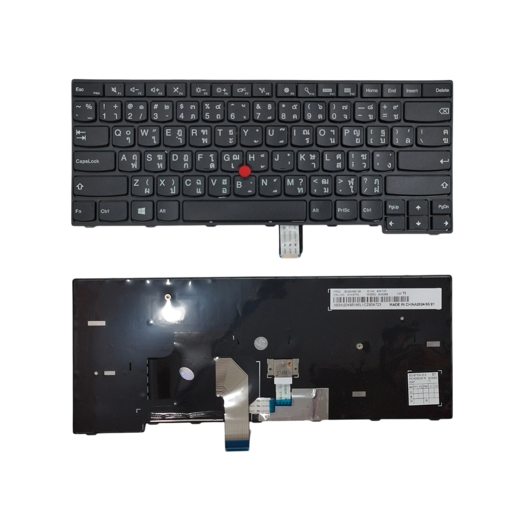 คีย์บอร์ด โน๊ตบุ๊ค Lenovo ThinkPad E450 E450C E455 E460 E465 อะไหล่ OEM คุณภาพสูง TH US สำหรับซ่อม เปลี่ยน ทดแทน สต๊อคพร้อม ส่งด่วน รองรับ P/N FRU 04X6101 04X6141 04X6181 SN20E66101 SN20E66141 SN20E66181