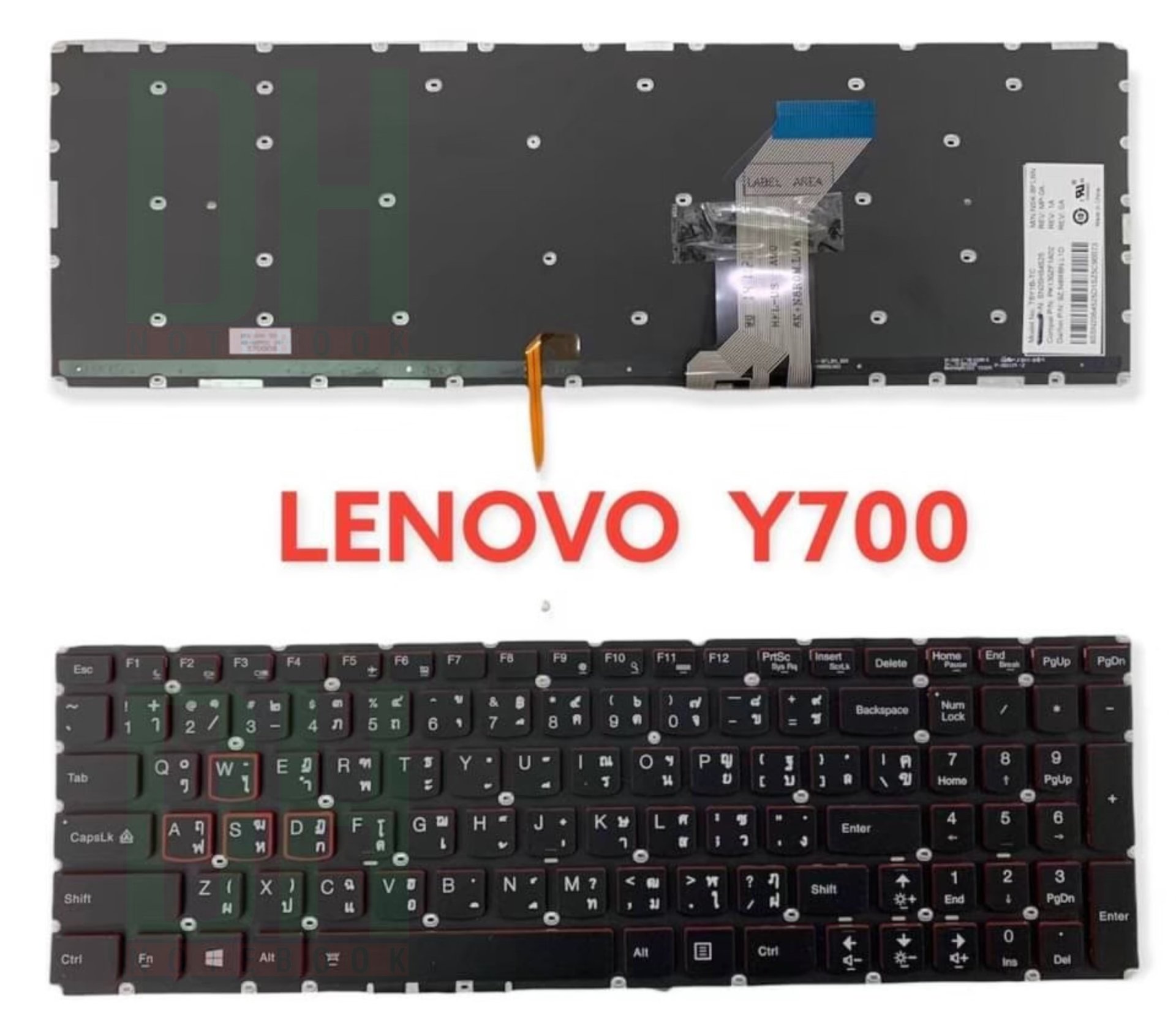 แป้นพิมพ์ คีย์บอร์ดโน๊ตบุ๊ค Ideapad Y700 Laptop Keyboard Serie  มีไฟ ไทย/eng