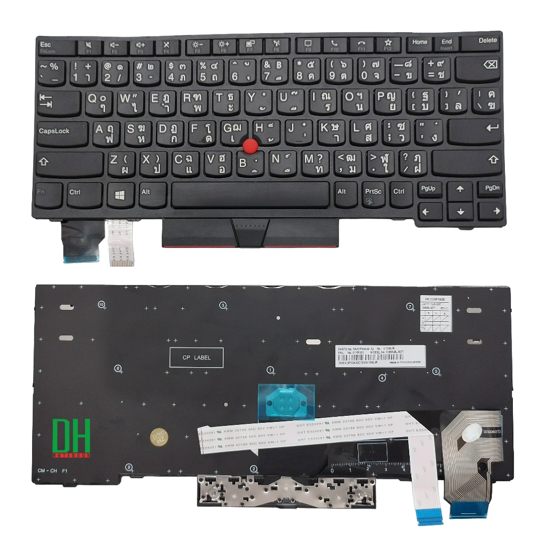 แป้นพิมพ์ คีย์บอร์ดโน๊ตบุ๊ค LENOVO ThinkPad X13 GEN 1, L13 Laptop Keyboard สีดำ มีไฟ ไทย/อังกฤษ
