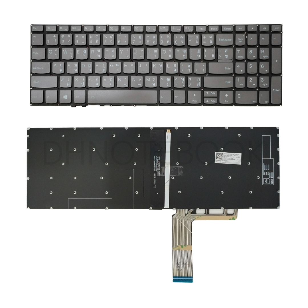 แป้นพิมพ์ คีย์บอร์ด โน๊ตบุ๊ค Lenovo IDEAPAD ปุ่ม Delete มีไฟ 330S-15IKB, S340-15IIL, 720S-15IKB Laptop Keyboard