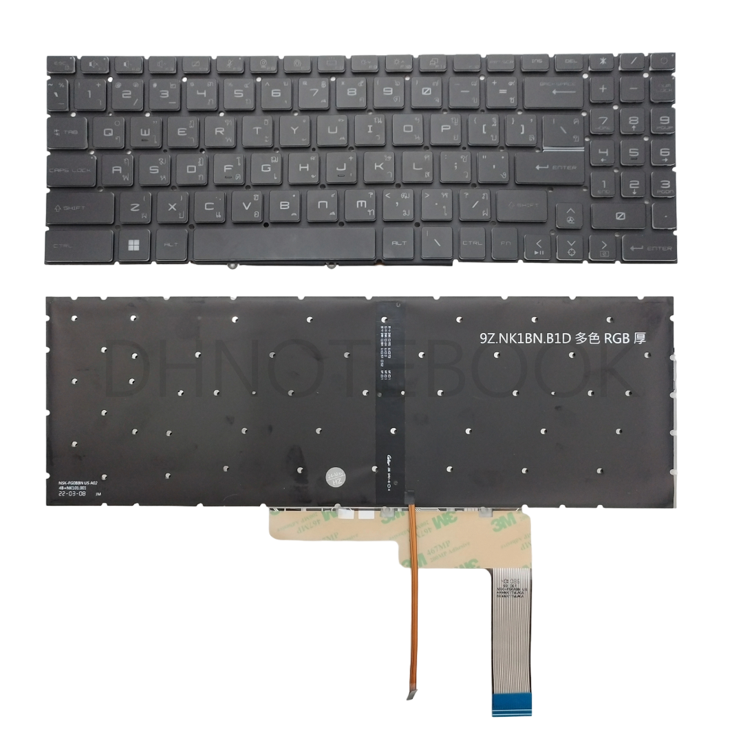 แป้นพิมพ์ คีย์บอร์ดโน๊ตบุ๊ค MSI KATANA GF76, GL76, GL66, MS-17L1, MS-17H3 Laptop Keyboard