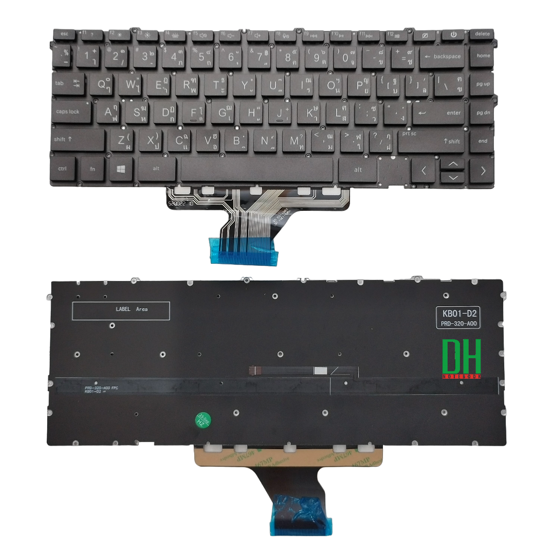 แป้นพิมพ์ คีย์บอร์ดโน๊ตบุ๊ค ENVY X360 13-AY, 13-BD, 13m-BD, 15-EU, 15-ES, 15m-ES, 14-EA Laptop Keyboard มีไฟ