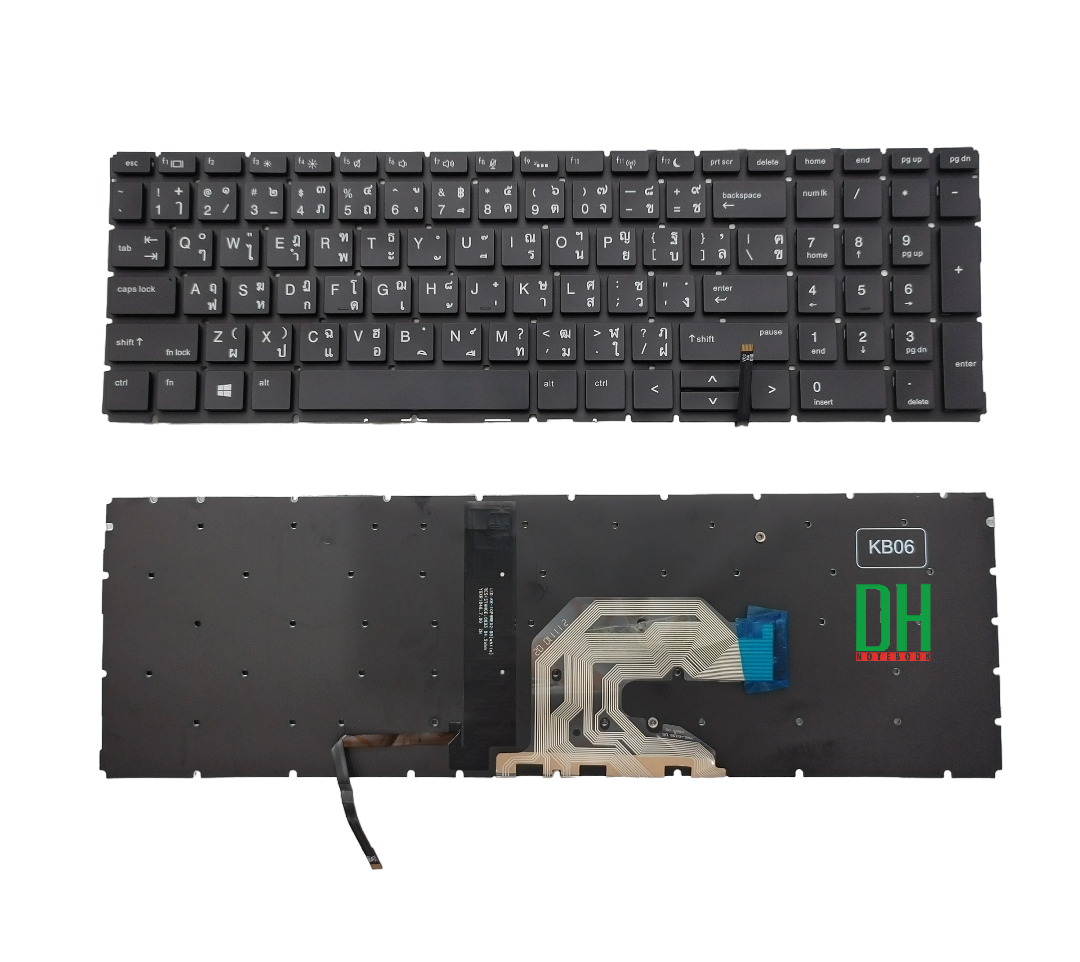 แป้นพิมพ์ คีย์บอร์ดโน๊ตบุ๊ค HP Probook 450 G6, 455 G6, 450 G7, 455 G7, 455R G6 Laptop Keyboard มีไฟ