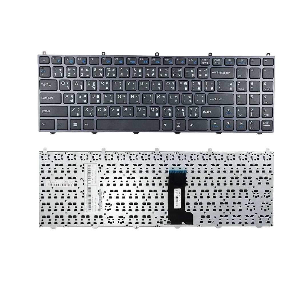 คีย์บอร์ดโน๊ตบุ๊ค Gigabyte P15F, P15F R5, P15F V2, V3, V5, V7, Q2546N, Q2556N, Clevo W650EH อะไหล่ OEM คุณภาพสูง Layout TH/US พร้อมไฟ Backlit สำหรับเปลี่ยน/ซ่อม