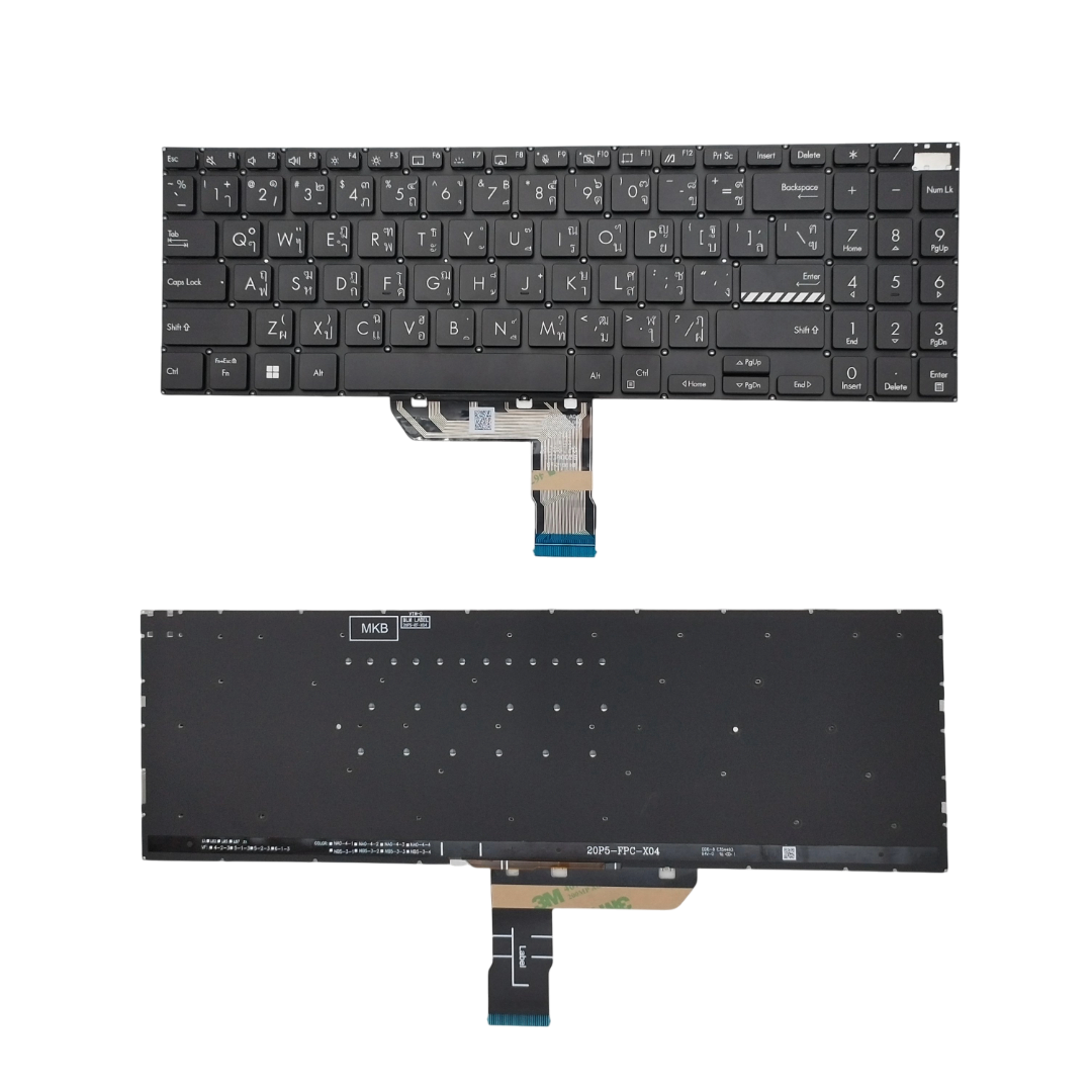 คีย์บอร์ดโน๊ตบุ๊ค ASUS VivoBook 15 Pro M3500, M6500, K3500 พร้อมไฟแบ็คไลท์ คุณภาพสูง รองรับซีรีย์ M3500Q, X3500, K6500 และรุ่นอื่นๆ