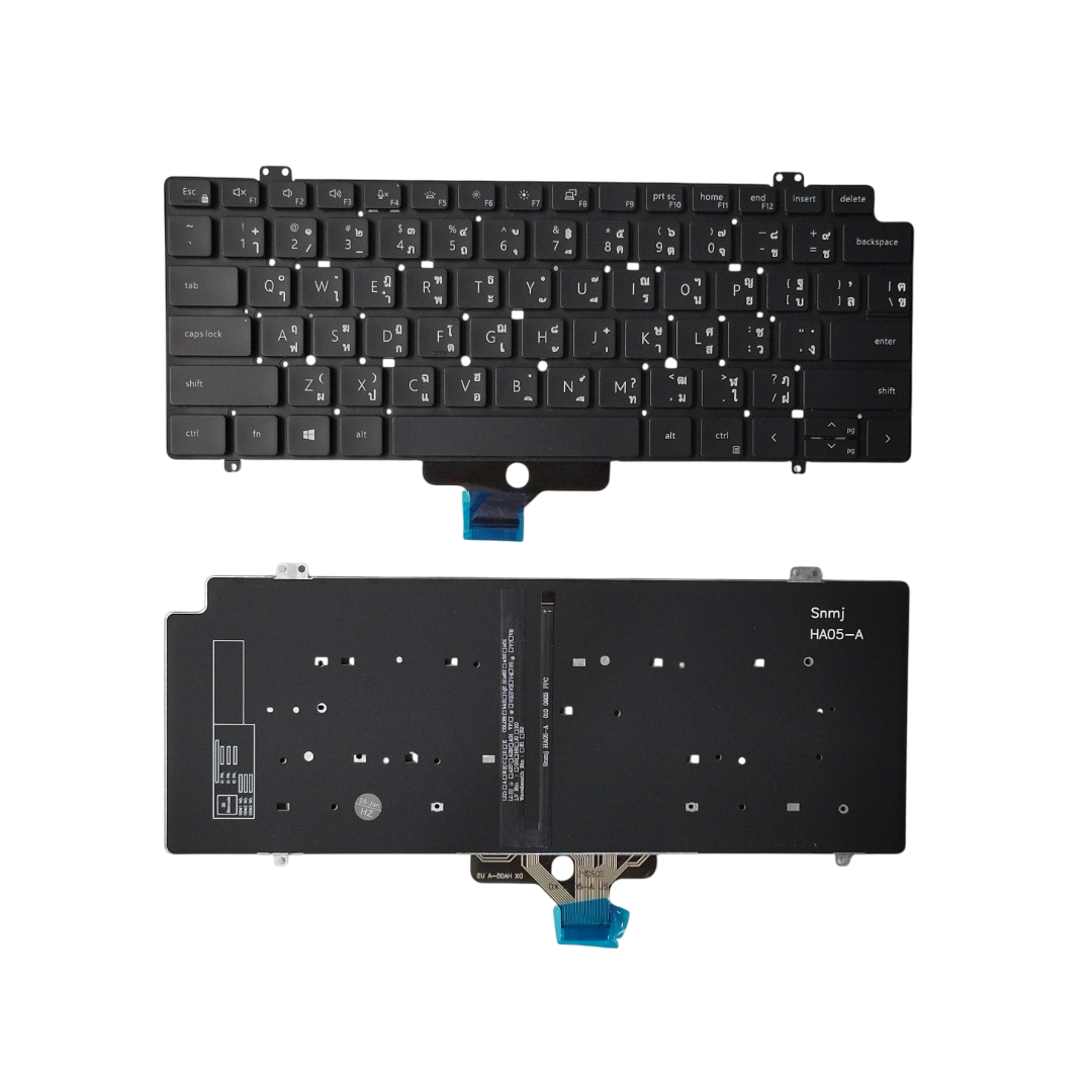 คีย์บอร์ด Dell Latitude 7410, 7410 2-IN-1, Chromebook 14 นิ้ว | TH/US, มีไฟ | อะไหล่ OEM คุณภาพ