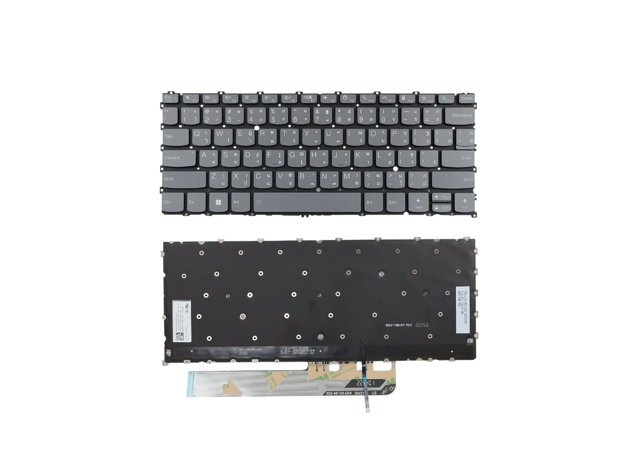 คีย์บอร์ดโน๊ตบุ๊ค อะไหล่ OEM คุณภาพสูง สำหรับ Lenovo ThinkBook 13s G4 ARB และ ThinkBook 13s G4 IAP | Layout TH/US มีไฟ | เปลี่ยน/ซ่อม/ทดแทน
