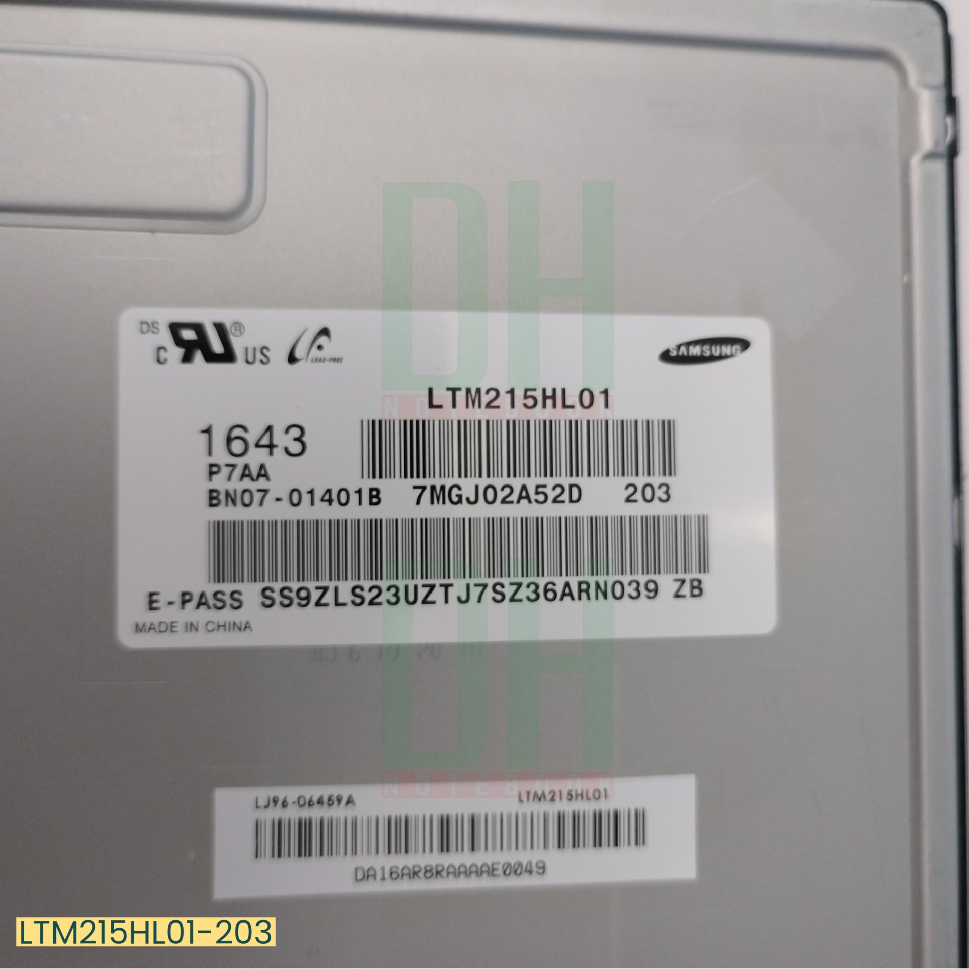 LTM215HL01-203 ฐานข้อมูล DH Notebook
