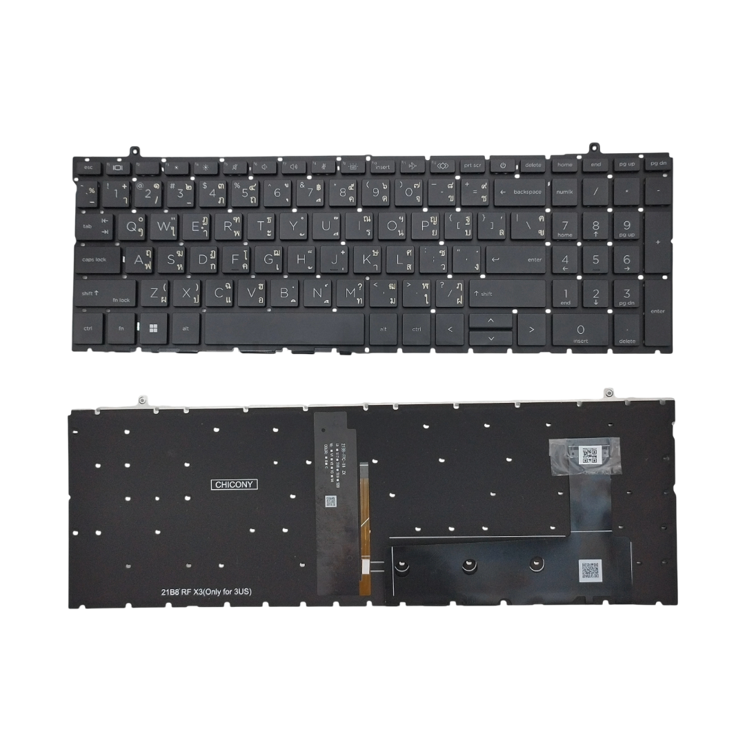 คีย์บอร์ดโน๊ตบุ๊ค HP ProBook 450 G9, 455 G9, 455R G9 อะไหล่ OEM เปลี่ยนคีย์บอร์ด TH/US Layout รับประกัน 6 เดือน