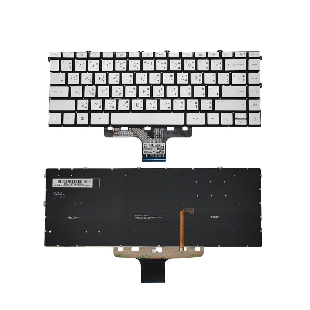 คีย์บอร์ดสำหรับ HP Pavilion X360 13-BB, 14-DW, 14-DY, Pavilion 13-bb0001nx, 13-bb0062tu, 13-bb0063tu, 13-bb0512tu, 13-bb0079tu, 13-bb0009tu, 13-bb1010tu, 13-bb0215au มีไฟ Backlight
