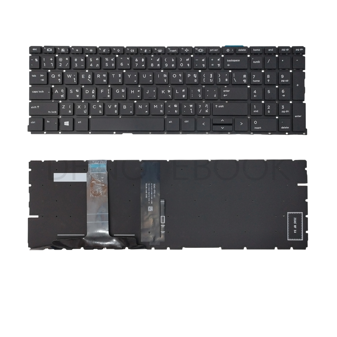 คีย์บอร์ด HP ProBook 450 G8, 455 G8, 450 G9, 455 G9, 650 G8, 655 G8 Series TH/US Layout สำหรับเปลี่ยนและซ่อม