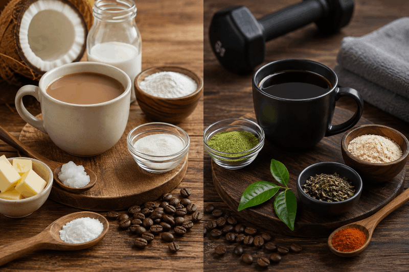 เปรียบเทียบคุณสมบัติกาแฟลดน้ำหนักสูตรคีโต (Keto) vs สูตรเร่งการเผาผลาญ (Burn) 