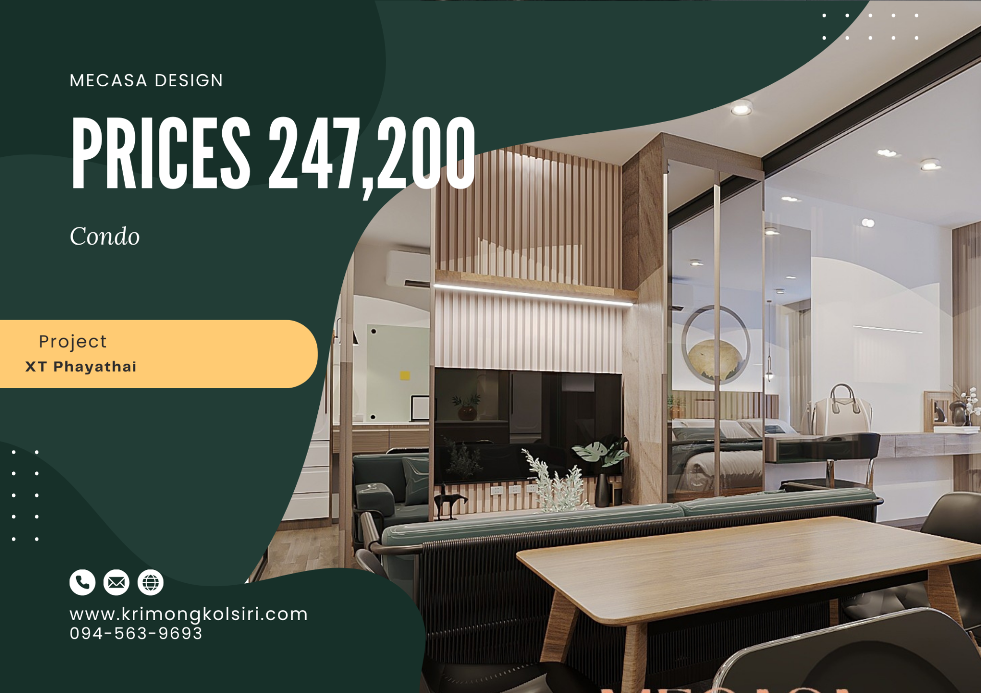 คอนโด XT พญาไท | งานออกแบบและตกแต่งภายใน พร้อมติดตั้งบิวท์อินเฟอร์นิเจอร์ครบวงจร