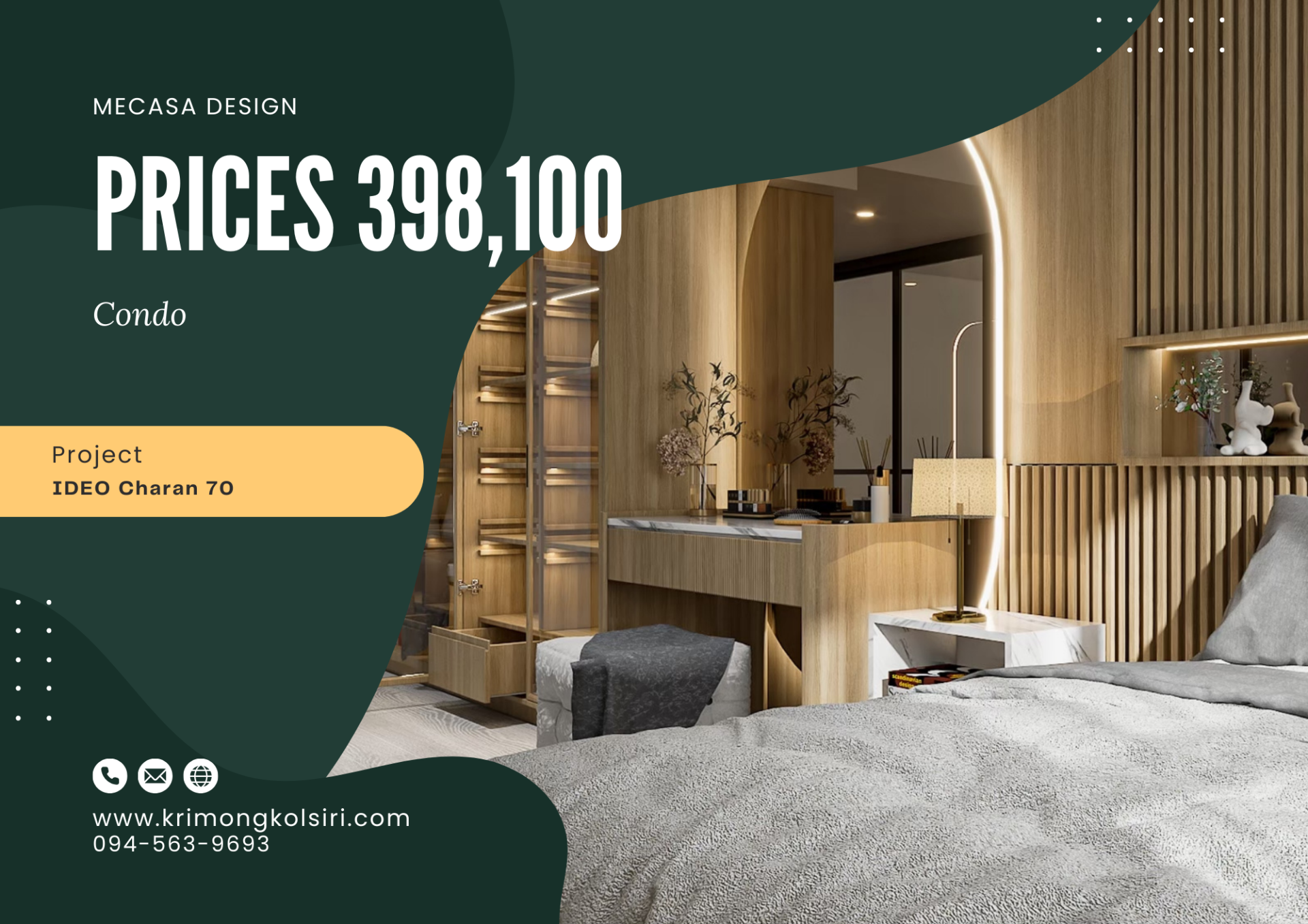 คอนโด Ideo จรัญ 70-ริเวอร์วิว | งานออกแบบและตกแต่งภายใน พร้อมติดตั้งบิวท์อินเฟอร์นิเจอร์ครบวงจร