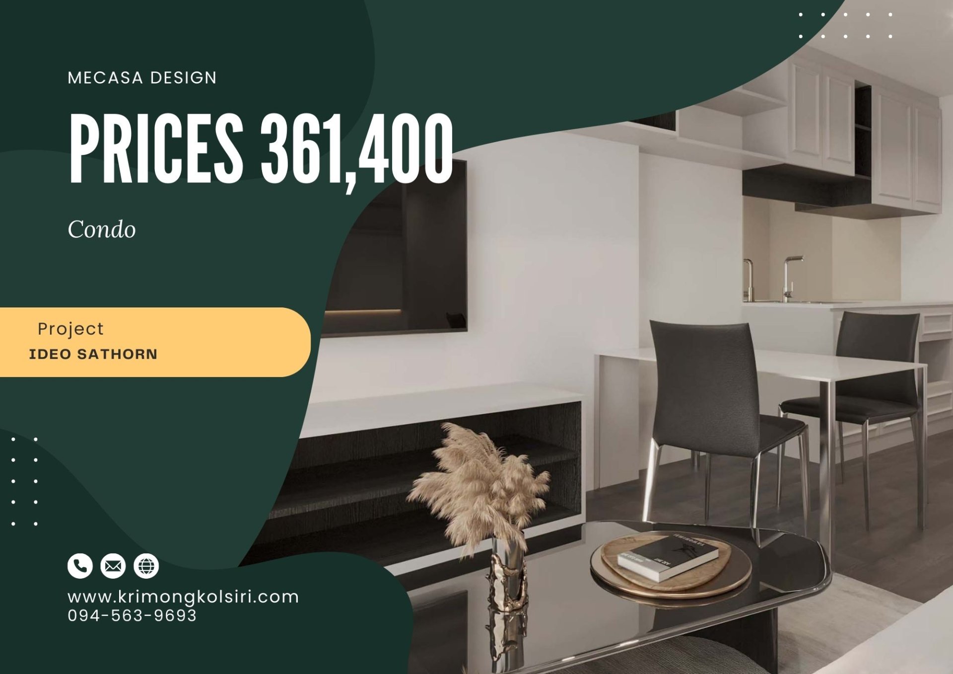 คอนโด สาทรวงเวียนใหญ่ | งานออกแบบและตกแต่งภายใน พร้อมติดตั้งบิวท์อินเฟอร์นิเจอร์ครบวงจร