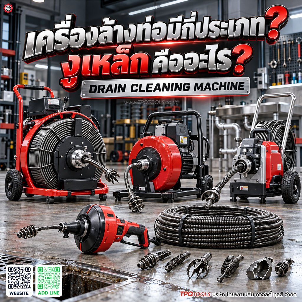 เครื่องล้างท่อ งูเหล็ก คืออะไร? มีกี่ประเภท ใช้แก้ท่อตันอย่างไร พร้อมเครื่องล้างท่อ RIDGID