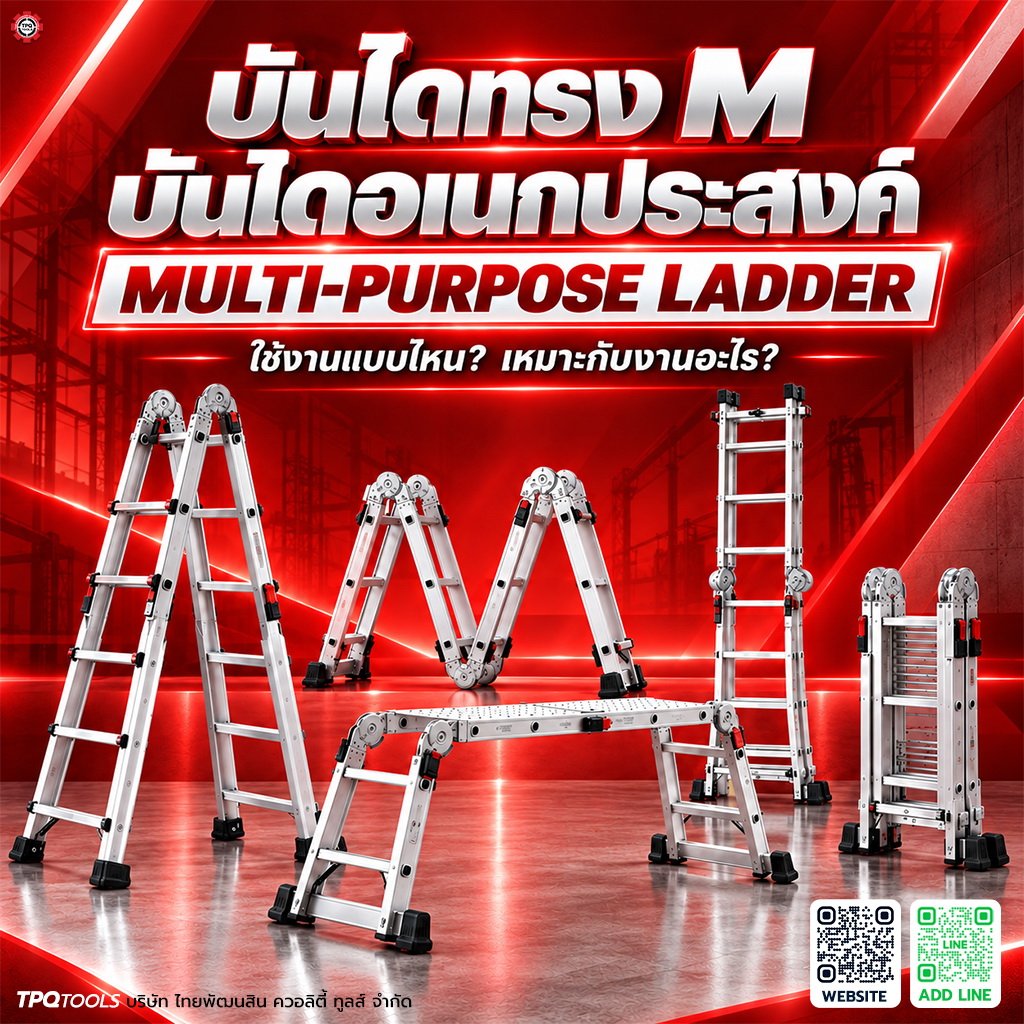 บันไดทรง M คืออะไร? บันไดอเนกประสงค์ Multipurpose Ladder ใช้งานอย่างไร เลือกแบบไหนดี
