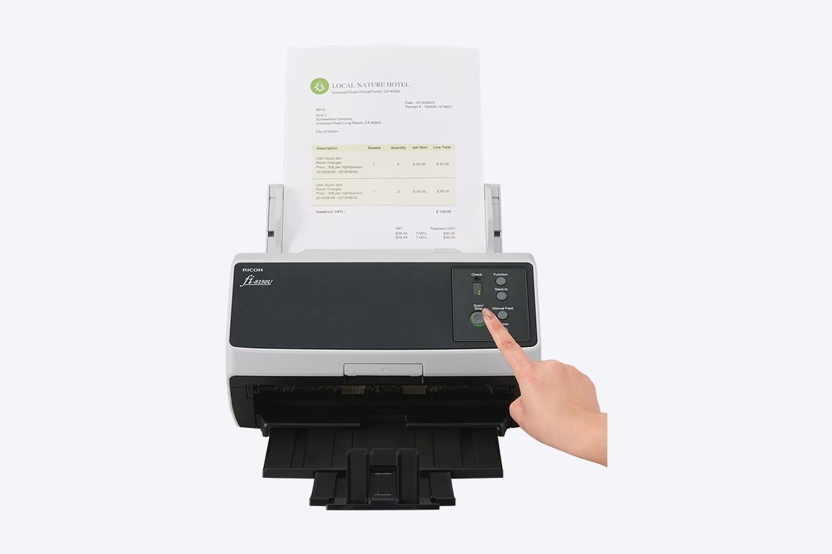 Ricoh Scanner fi-8150U, A4 Size, Simplex 50 ppm, Duplex 100 ipm, ADF ...