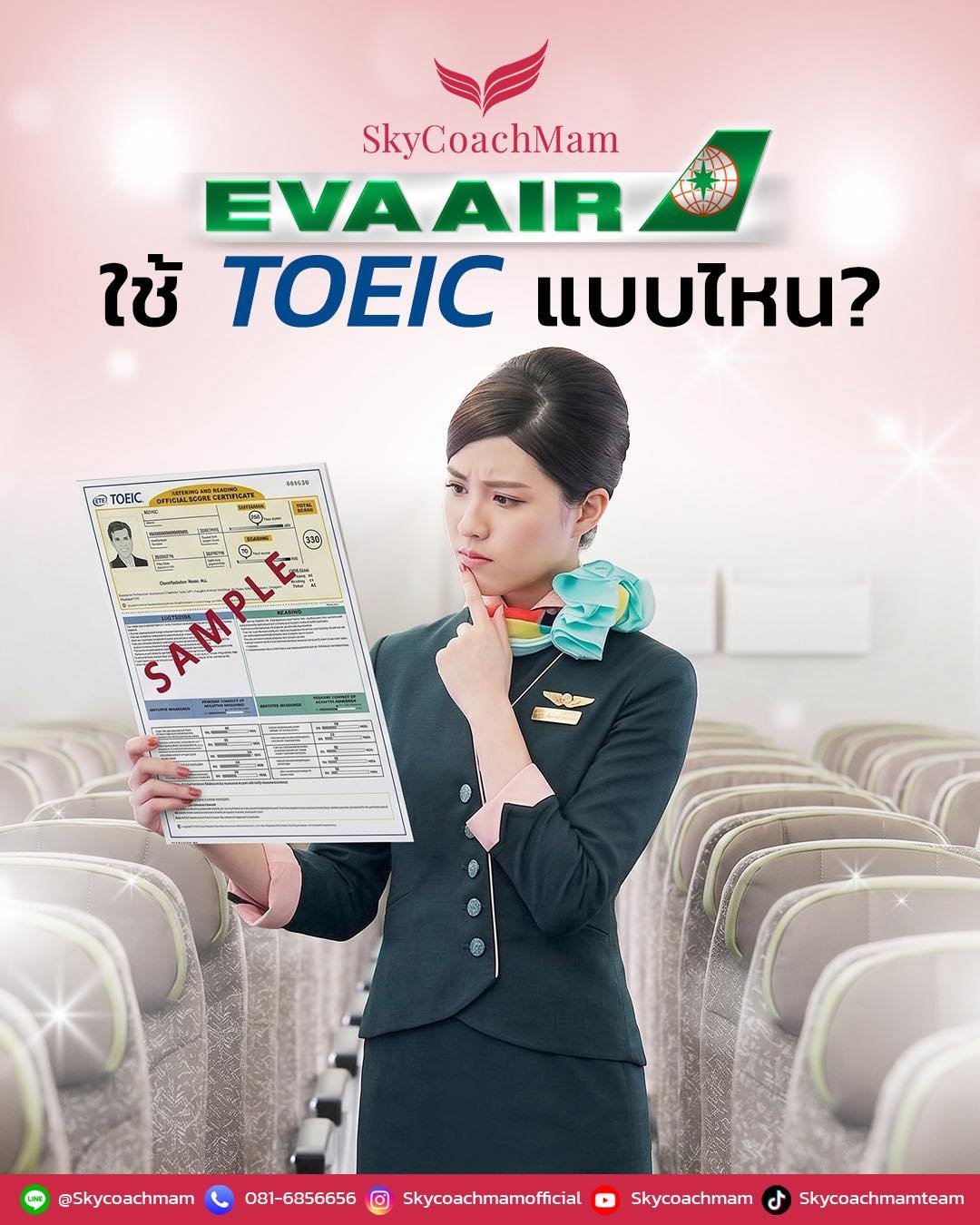 ด่วน  Update ล่าสุด EVA ใช้ Toeic แบบไหน | โค้ชแหม่ม สอนแอร์