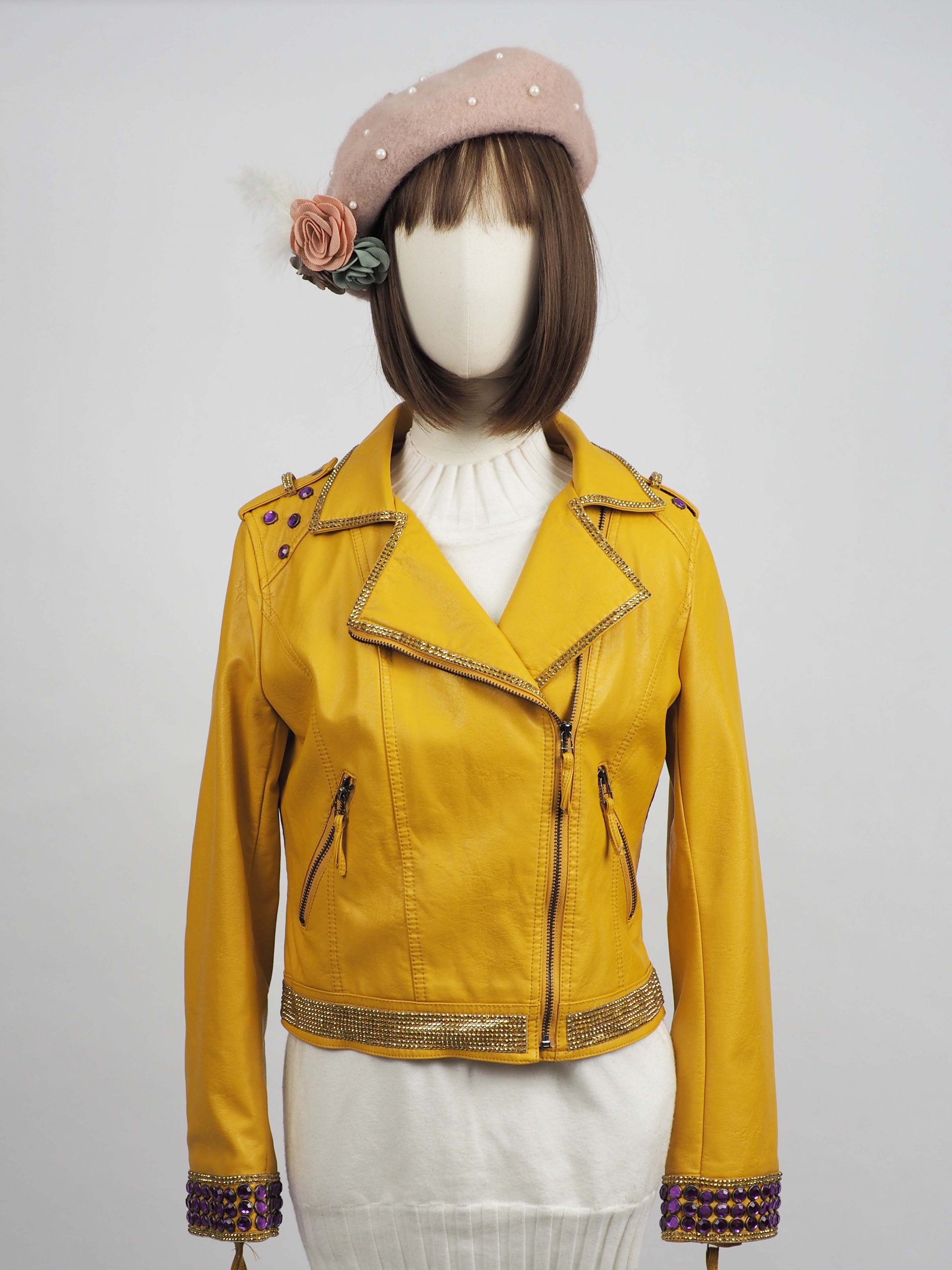 *** Limited Editon  เช่าแจ็คเก็ตหนัง  Canary Faux Leather Jacket 902GJP247FAYES1