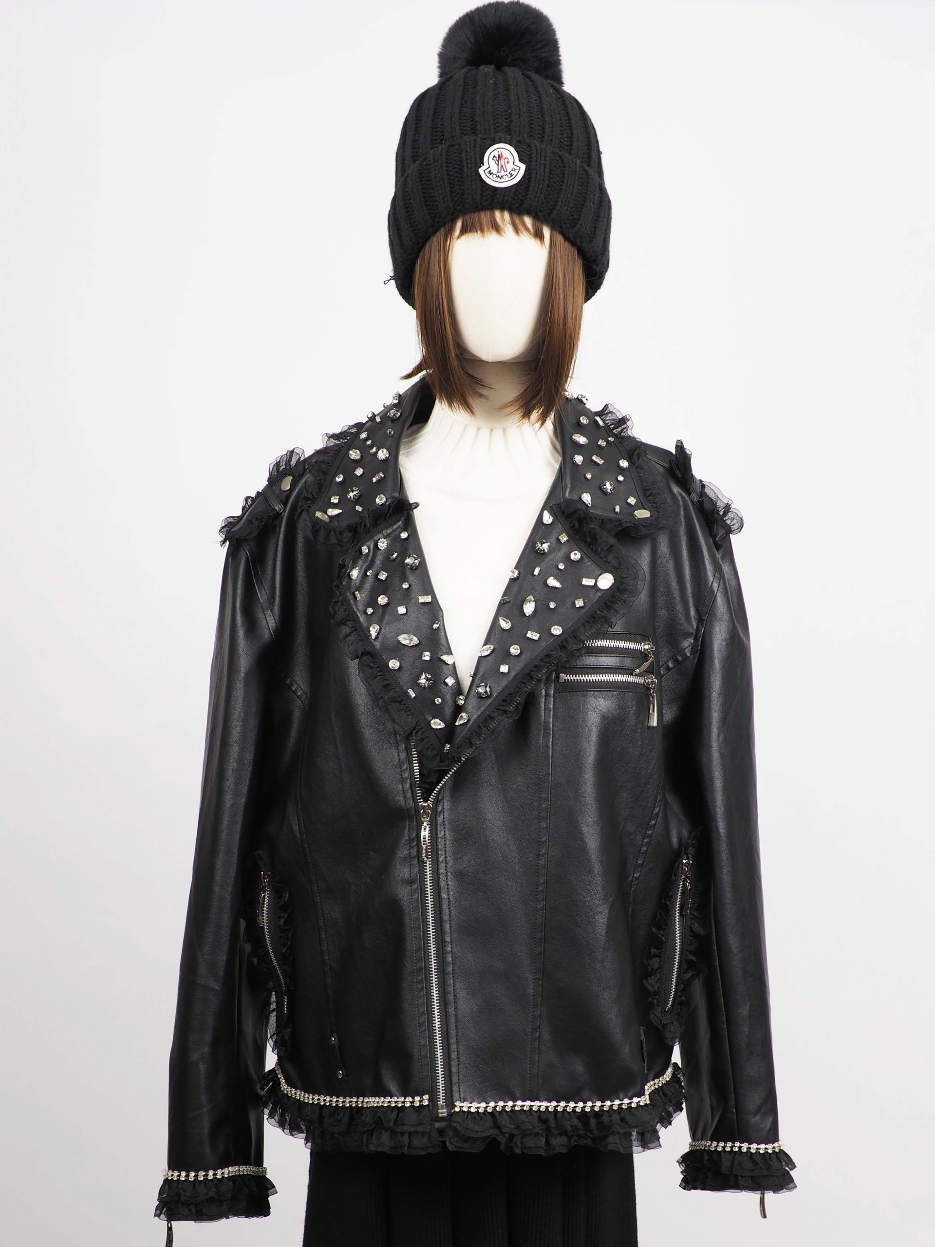 เช่าเสื้อโค้ทผู้หญิง รุ่น Raven Faux Leather Jacket	2009G854FABK1