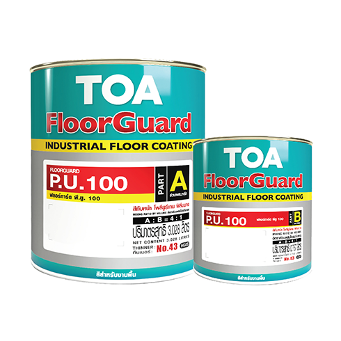 TOA9B-6 ทีโอเอ ฟลอร์การ์ด พียู 100 สีทับหน้าโพลียูรีเทนฟิล์มบาง 2 ส่วน สำหรับงานพื้นภายนอก
