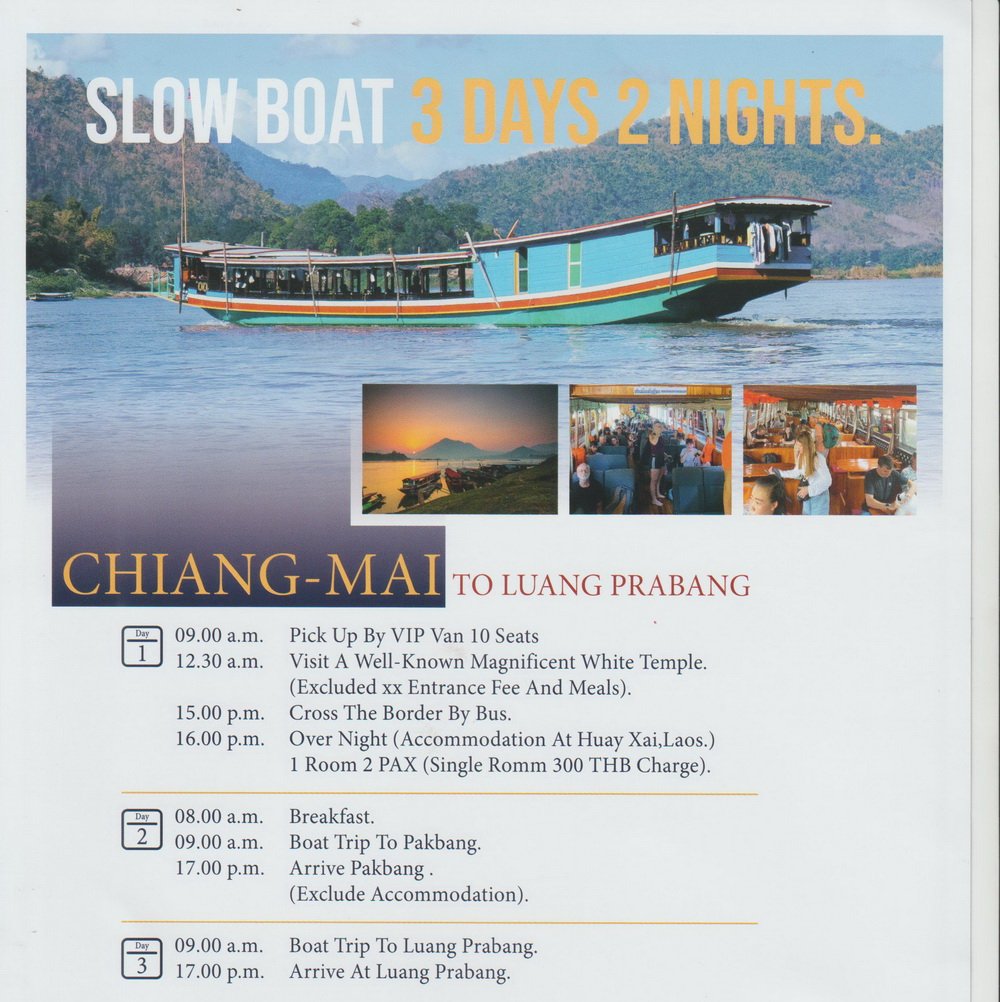 Package Slow Boat 3 Days 2 Nights Chiang Mai to Luang Prabang