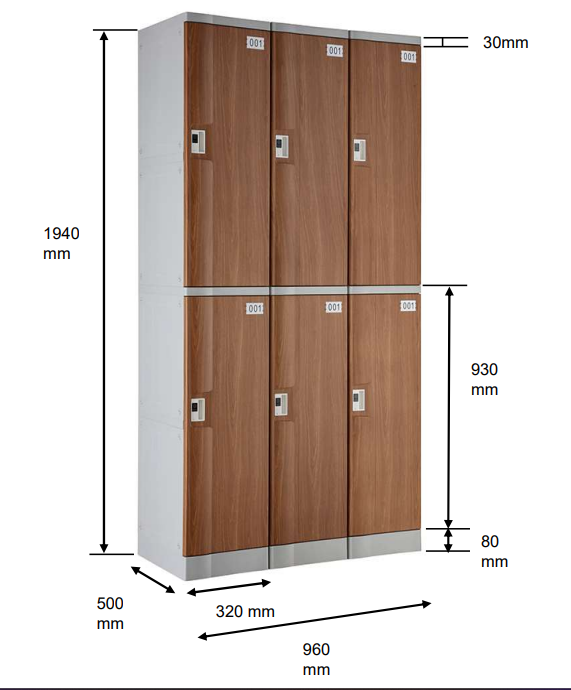 Ab Locker ABS Plastic Locker เปิดด้วย รหัส 4 หลัก