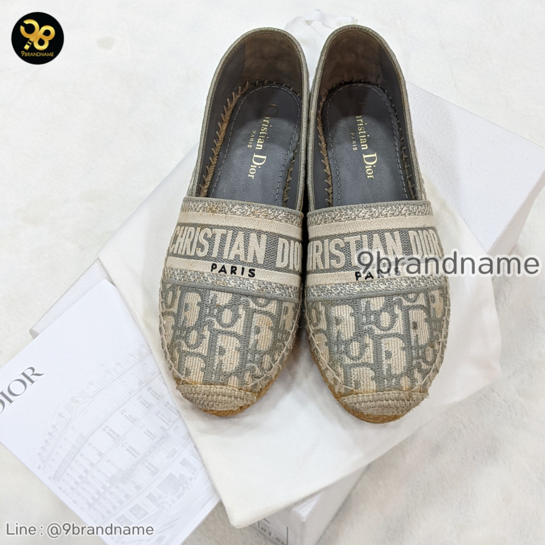 Christian Dior Granville Espadrille Gray stone