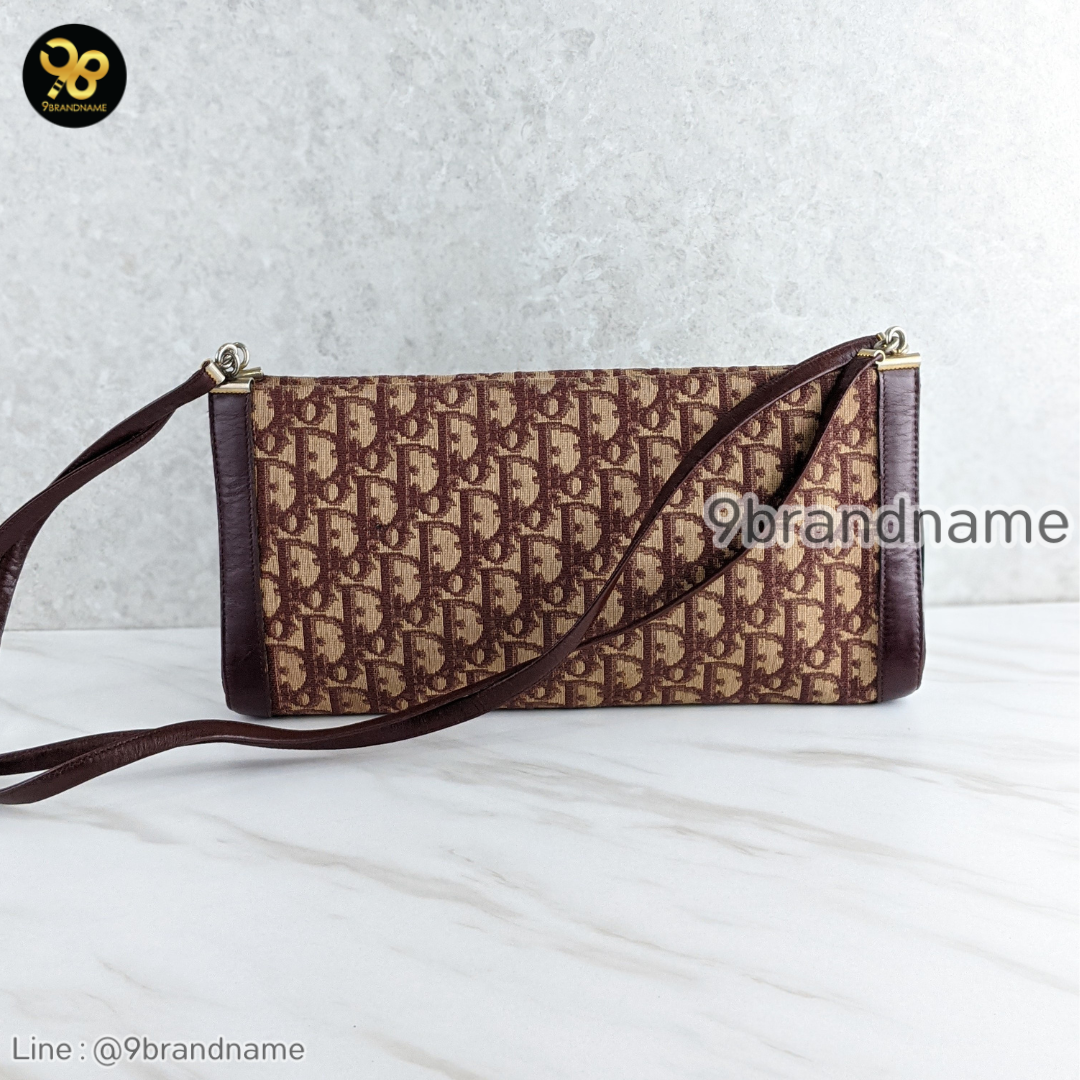 D​IO​R​ Vintage​ Trotter Red Shoulder Bag ผ้าCanvas