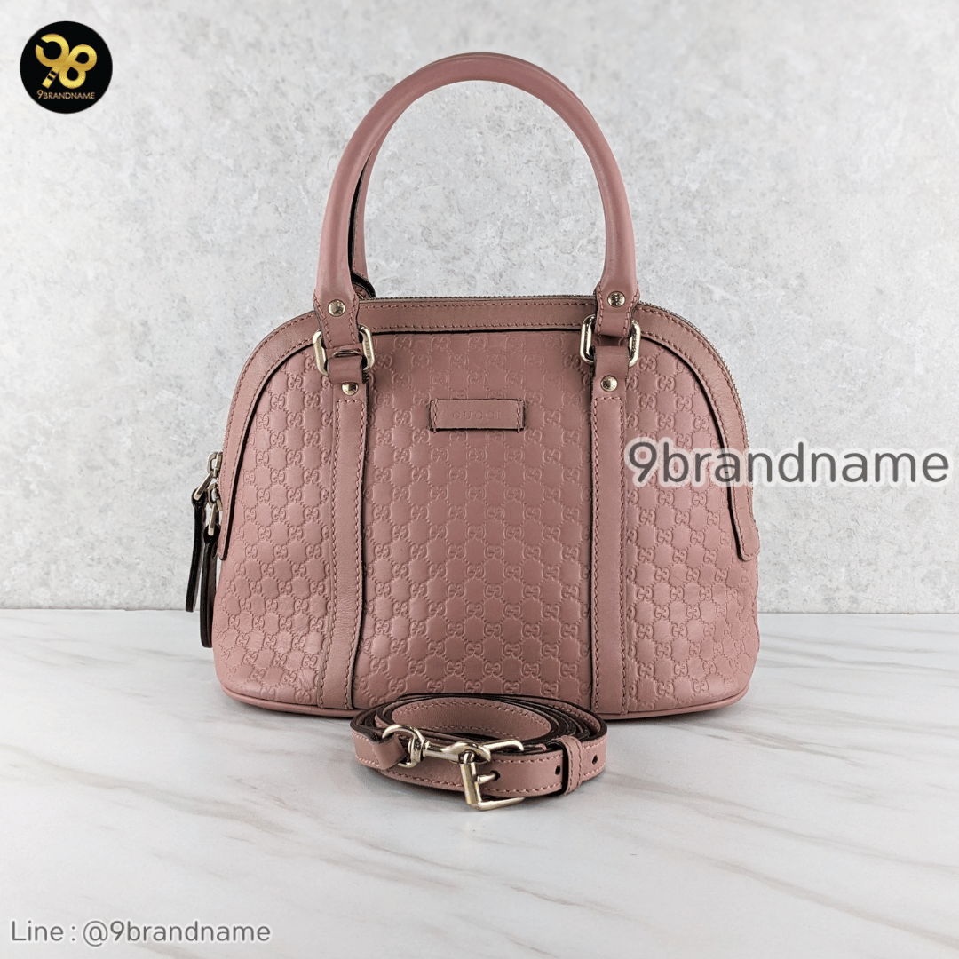 Gucci 449654 Micro GG Guccissima Pink Convertible Mini Dome Tote