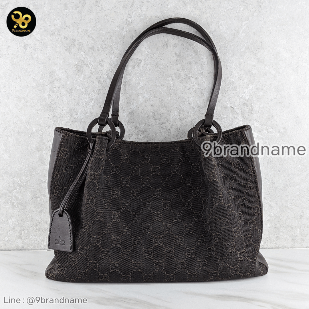 Gucci Shoulder Tote Bag Purse GG Canvas Leather