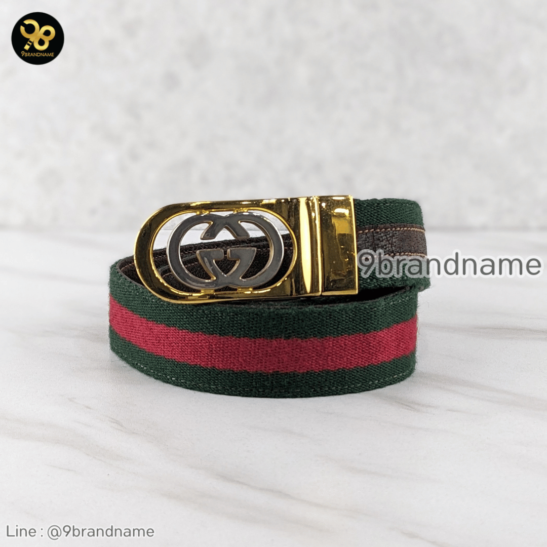 Gucci Vintage GG Logo Buckle Leather Belt