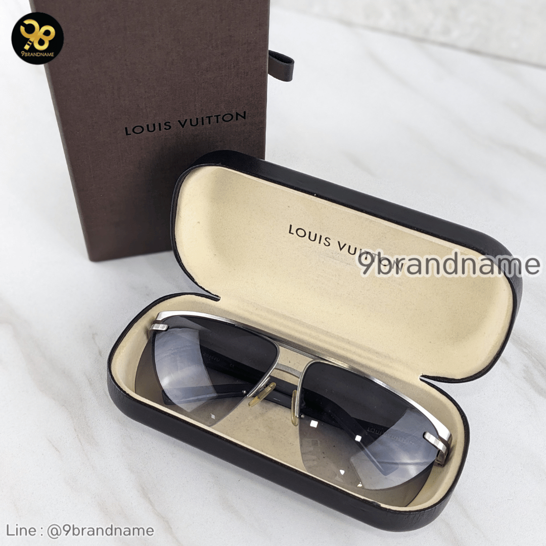 Louis Vuitton Possession Z0267U Silver Black Metal Pilot Sunglasses Damier