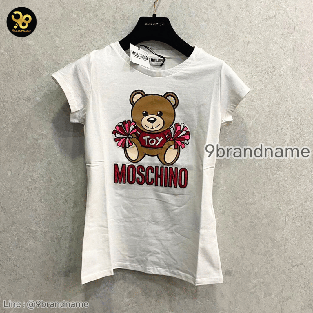 Moschino	 Girls Toy Bear Pom-pom T-shirt In White