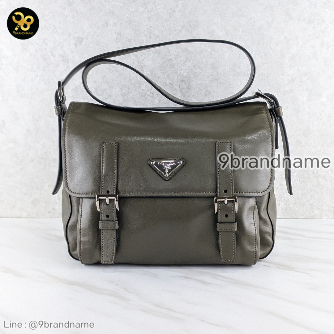 Prada Militare Soft Calf Leather Pattina Shoulder Bag