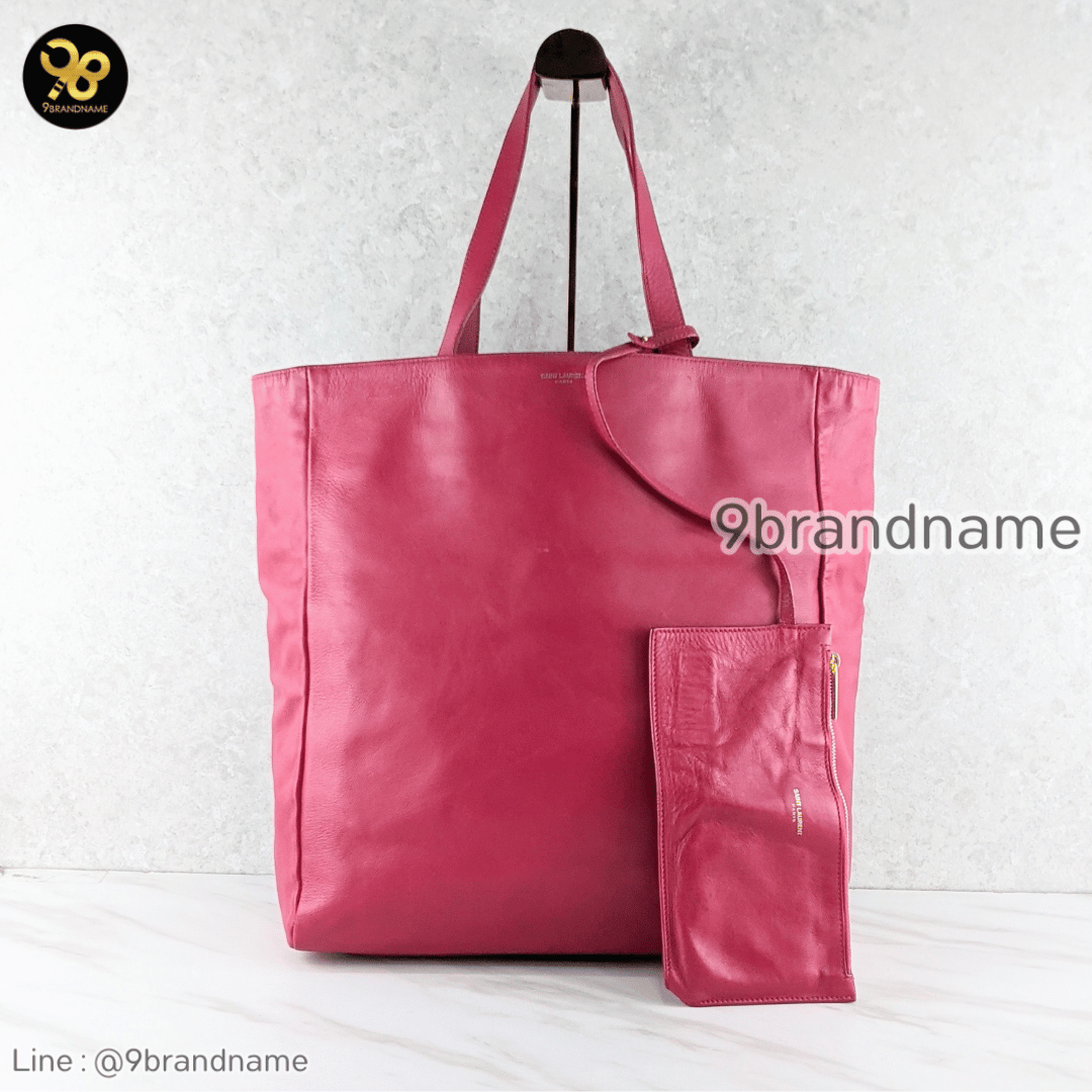 YSL Reversible Tote Bag Bo Shop S Lauren ชมพูฮอตพิ้งค์