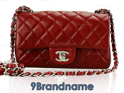 Chanel Classic 8 Burgundy Lamb SHW - Used Authentic Bag
