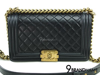 Chanel Boy10 Black Lamp Skin GHW - Authentic Bag